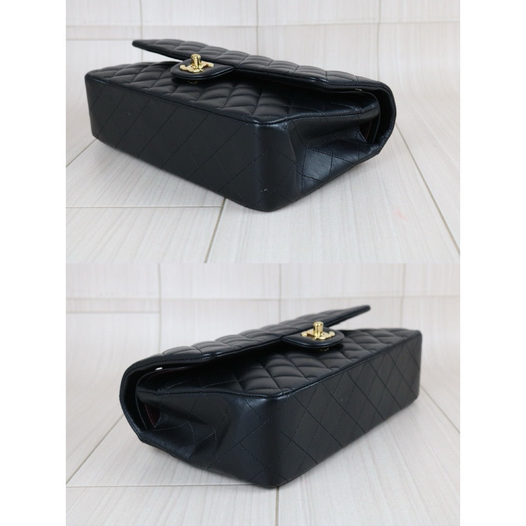 Include Entrupy Certificate of Authenticity｜Very Good ( Rank A)｜ CHANEL Lamb Skin Matrasse Chain Double Flap 25 Shoulder Bag  Black Made In 2019 Year｜S26080101