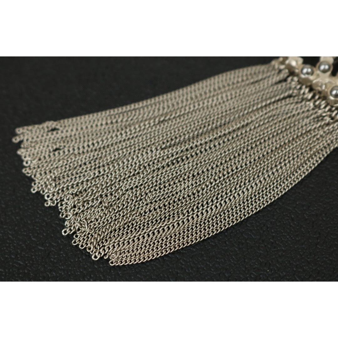 Very Good ( Rank A)｜ CHANEL  Coco Mark Silver Colorblock Pearl  Brooch ｜F25012308