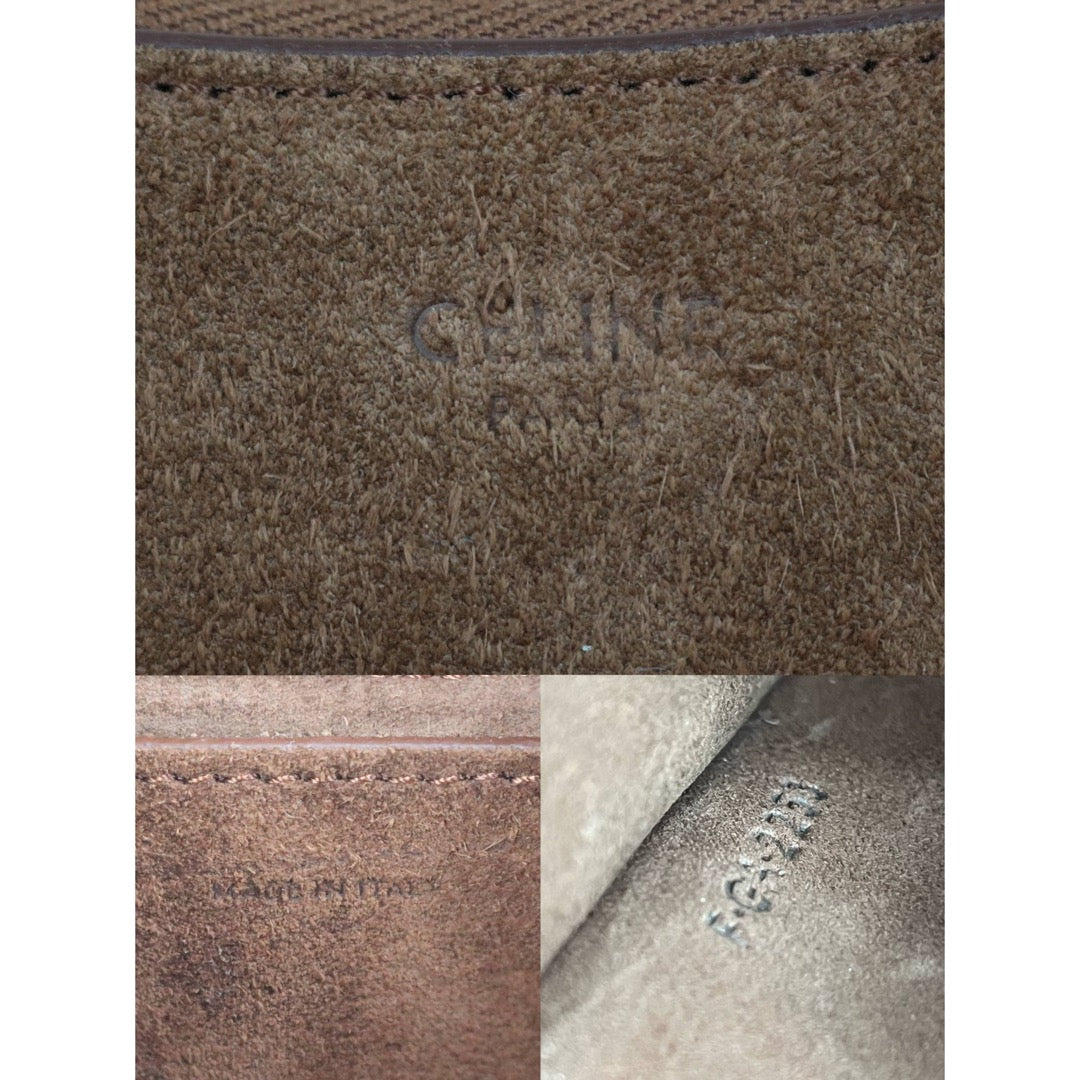 Include Entrupy Certificate of Authenticity｜Good ( Rank A) ｜CELINE Ava Fringes Strap Brown Shoulder Bag ｜X26051716