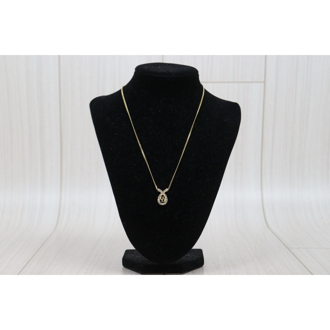Very Good ( Rank A) ｜ Dior CD Rhinestone Necklace ｜V25110616