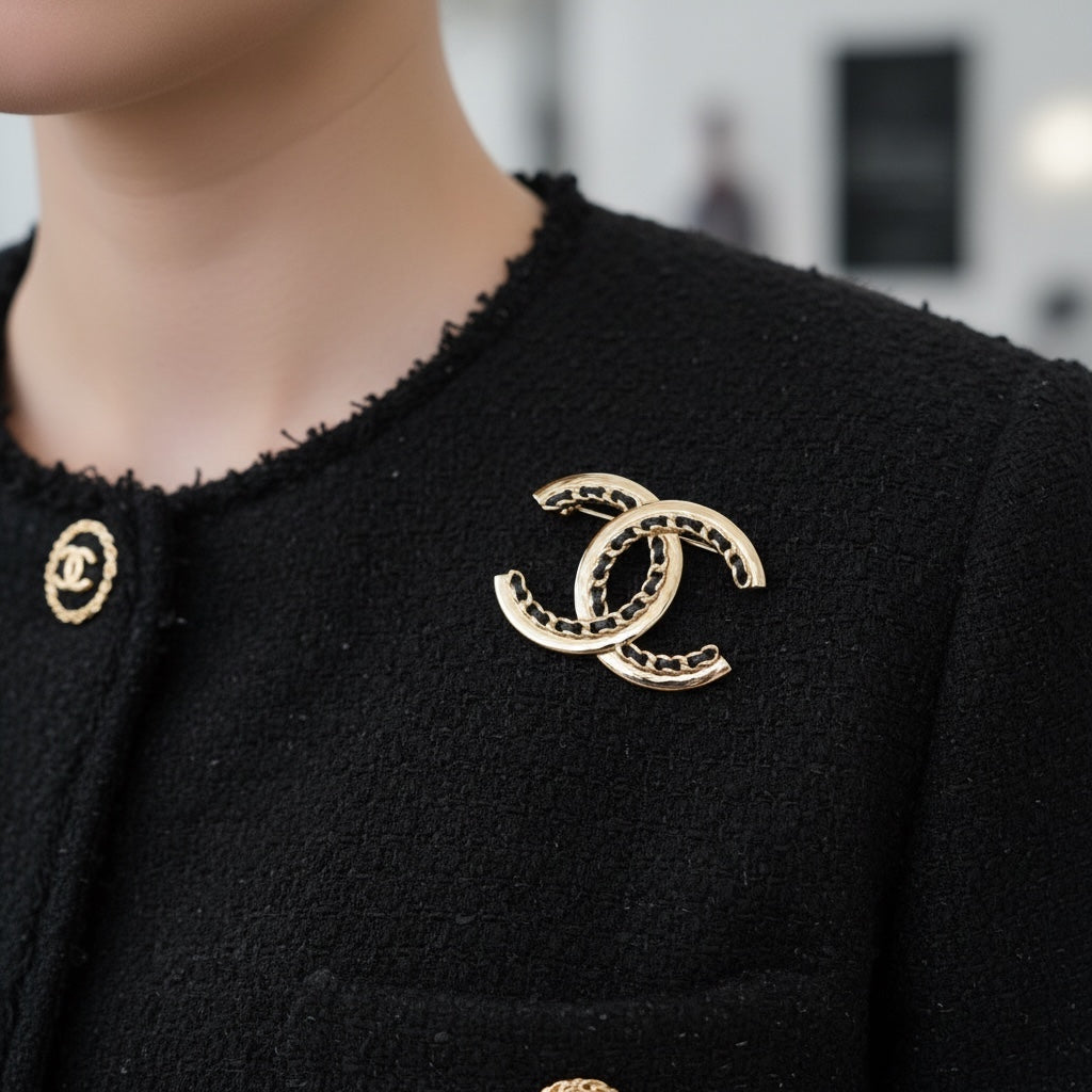 Include Authentic Detective Certificate of Authenticity｜Very Good ( Rank A)｜ CHANEL B22P Coco Mark Matrasse Brooch Made In 2022Year ｜S26060603