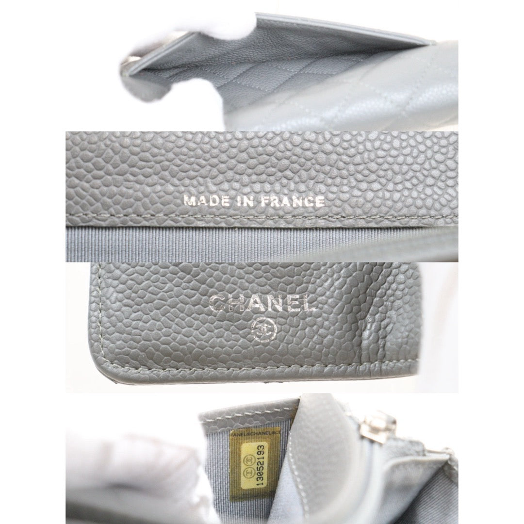 Good ( Rank AB)｜Chanel Caviar Skin Grey Long Wallet Made In 2009-2010Year ｜26010904