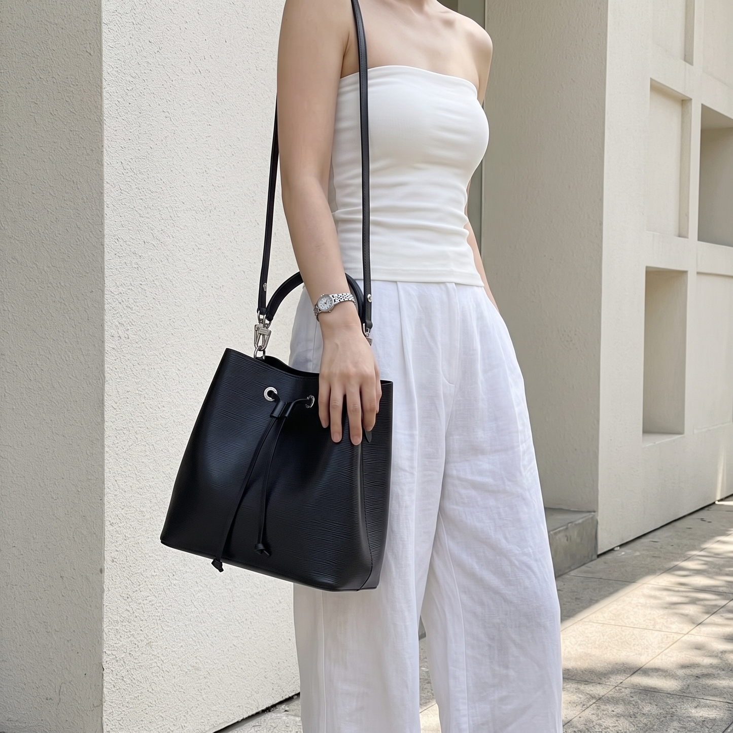 Include Entrupy Certificate of Authenticity｜Good ( Rank AB)｜Louis Vuitton Epi neo noe Drawstring Bucket ShoulderBag  Black  IC Chips Model｜S26083024