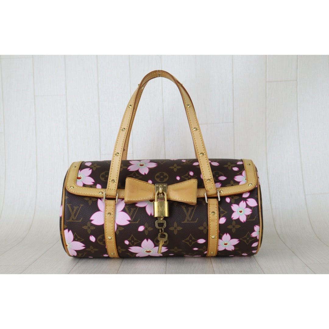 Include Entrupy Certificate of Authenticity｜Good ( Rank AB)｜Louis Vuitton Takashi Murakam Monogram Cherry Blossom Papillon Hand Bag｜Z26091506