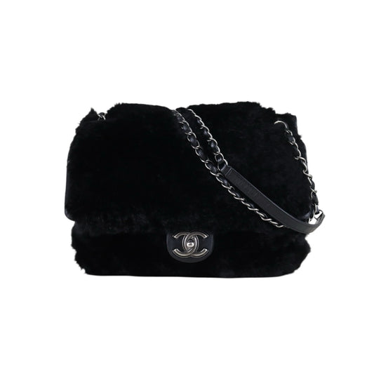 Include Entrupy Certificate of Authenticity｜Good ( Rank AB)｜ CHANEL Sheep Skin Matrasse Chain Single Flap Shoulder Bag Black Made in 2012-2013 Year｜S26052505