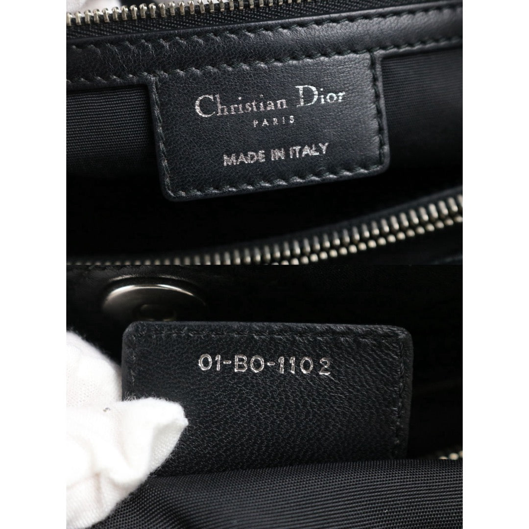 Include Entrupy Certificate of Authenticity｜Good ( Rank AB)｜  Dior Lamb Skin Large Lady Dior Tote Bag Black ｜S26053001