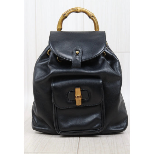 Good ( Rank AB)｜GUCCI Bamboo Calf Leather Mini Backpack Back｜25111901