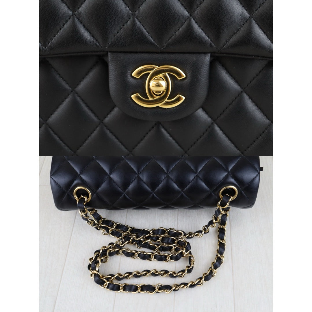 Very Good ( Rank A)｜Full Set CHANEL Lamb Skin Matrasse Double Flap 23 Shoulder Bag Black Made In 2017-2018Year｜S25122307