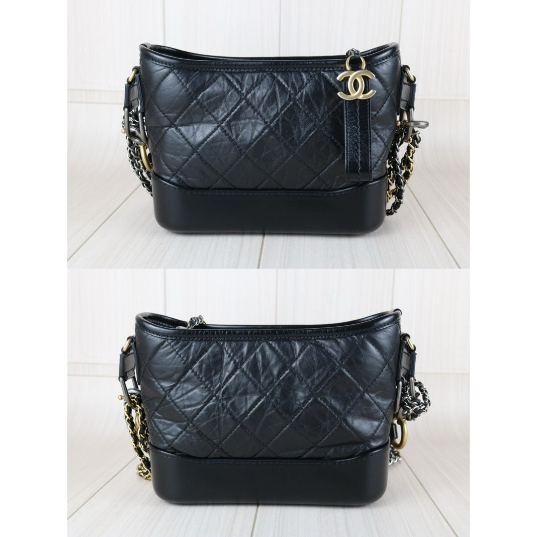 Very Good ( Rank A) ｜CHANEL PM Gabrielle Calf Leather Handbag Shoulder Bag Black Made In 2021Year｜S25110327
