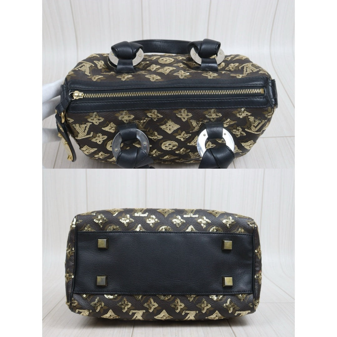 Include Entrupy Certificate of Authenticity｜Good ( Rank AB) ｜ Louis Vuitton Monogram Sequin Mixed leather Speedy 30 Hand Bag ｜S26080618
