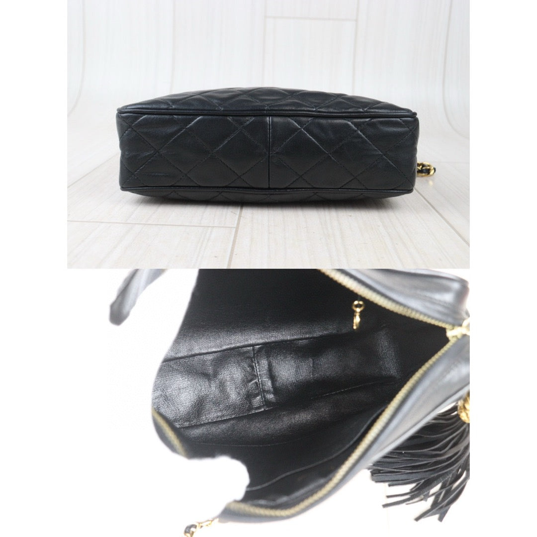 Good ( Rank AB)｜ CHANEL Lamb Skin Camera Bag Shoulder Bag Black  Made in 1991-1994Year ｜P24083002