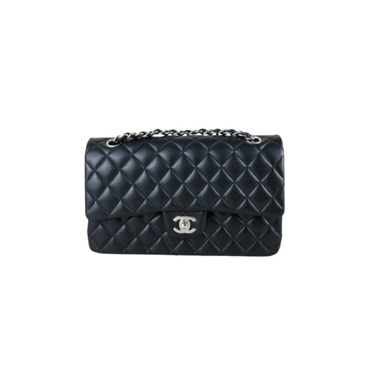 Include Entrupy Certificate of Authenticity｜Very Good ( Rank A)｜ CHANEL Lamb Skin Matrasse Chain Double Flap 25 Shoulder Bag  Black Made In 2017Year｜S26041102