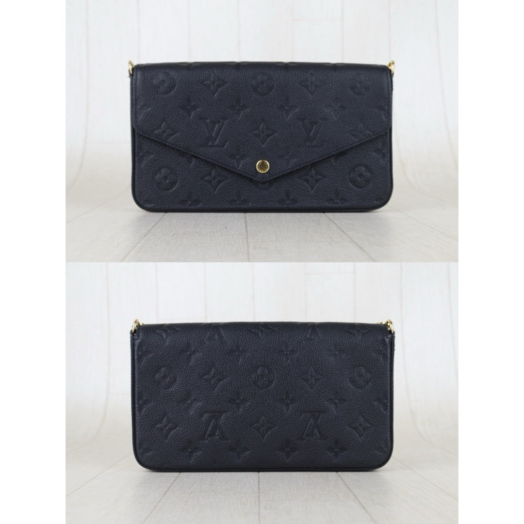 Include Entrupy Certificate of Authenticity｜Very Good ( Rank A)｜Full Set Louis Vuitton Monogram Empreinte Pochette Felicie Shoulder Bag Black  IC Chips Model｜S26060132