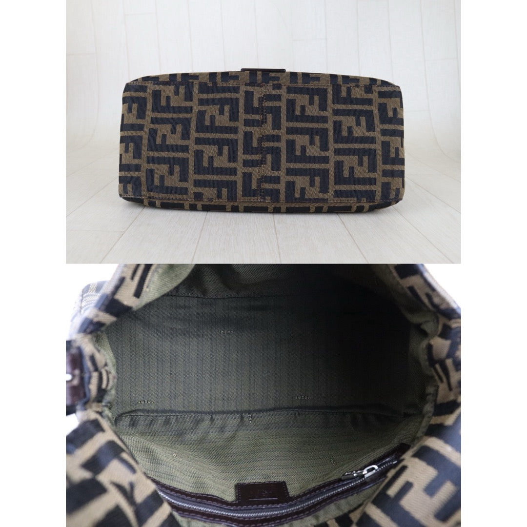 Include Entrupy Certificate of Authenticity｜Very Good ( Rank A)｜ FENDI Zucca Mamma Baguette  Shoulder Bag  ｜S26030820