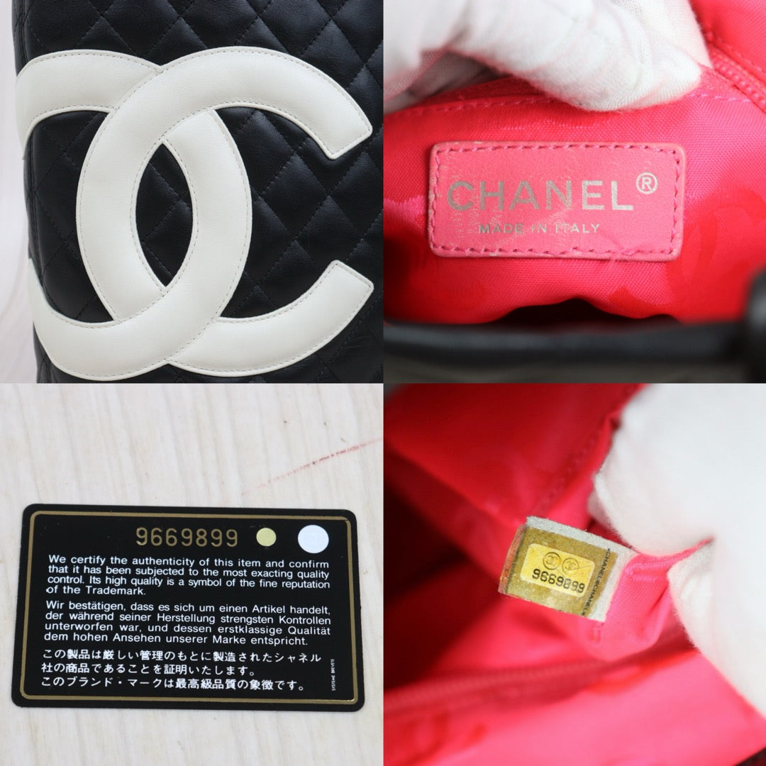 Very Good ( Rank A)｜ CHANEL Cambon Line Calf Leather So Black Tote Bag MM Made In 2004-2005Year｜25100722