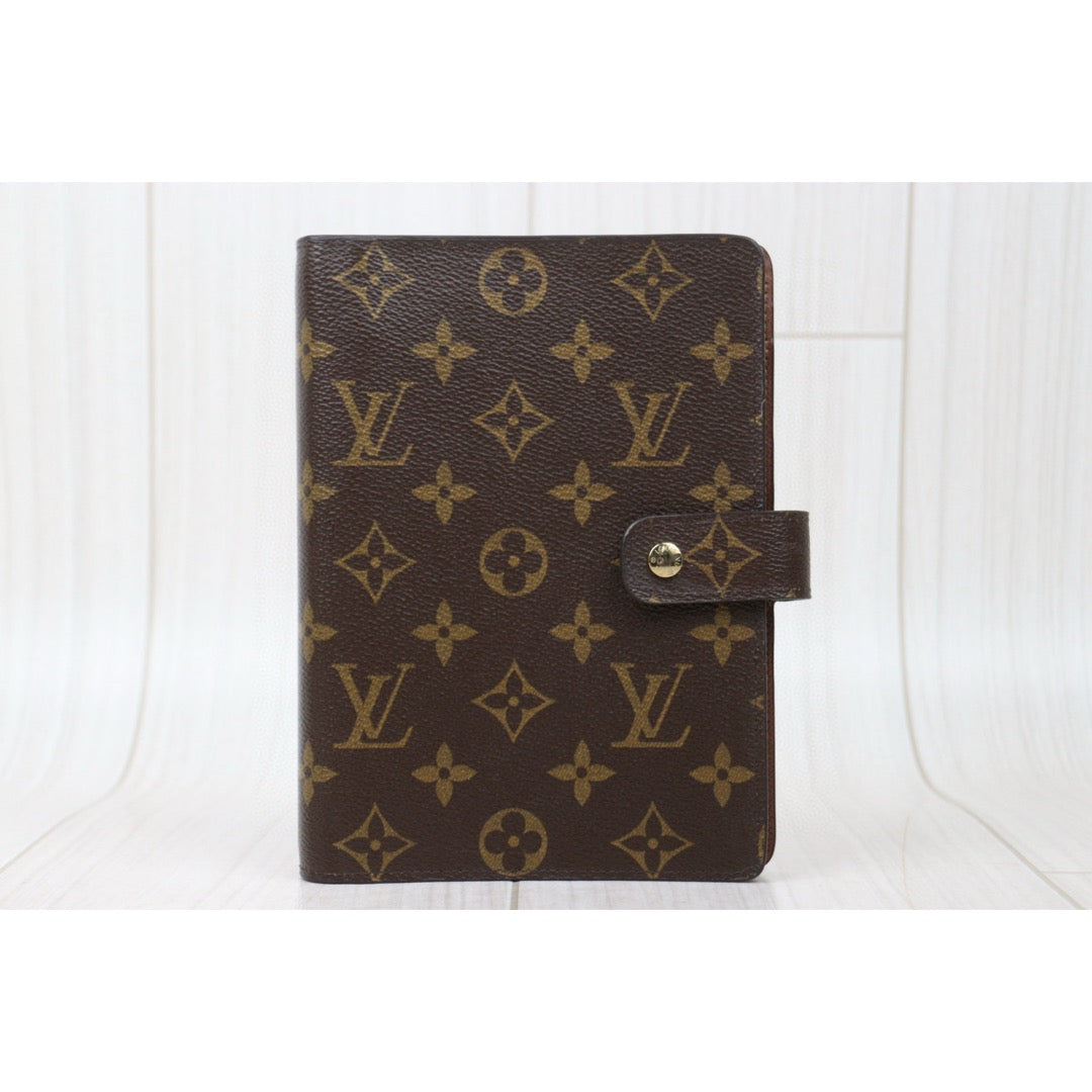 Good ( Rank AB) ｜ LV Monogram Medium Ring Agenda Cover Notebook Cover  IC Chips Model｜Q25021308