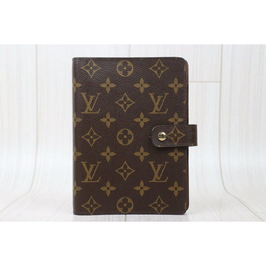 Good ( Rank AB) ｜ LV Monogram Medium Ring Agenda Cover Notebook Cover  IC Chips Model｜Q25021308