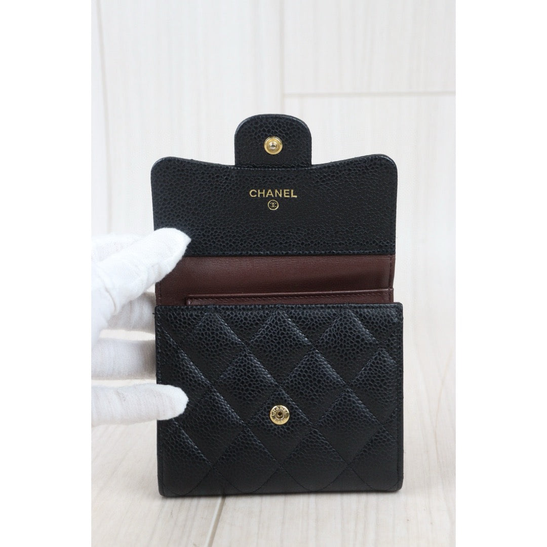 Good ( Rank AB)
｜Chanel Caviar Skin Black Wallet Made In 2018-2019Year｜24081910