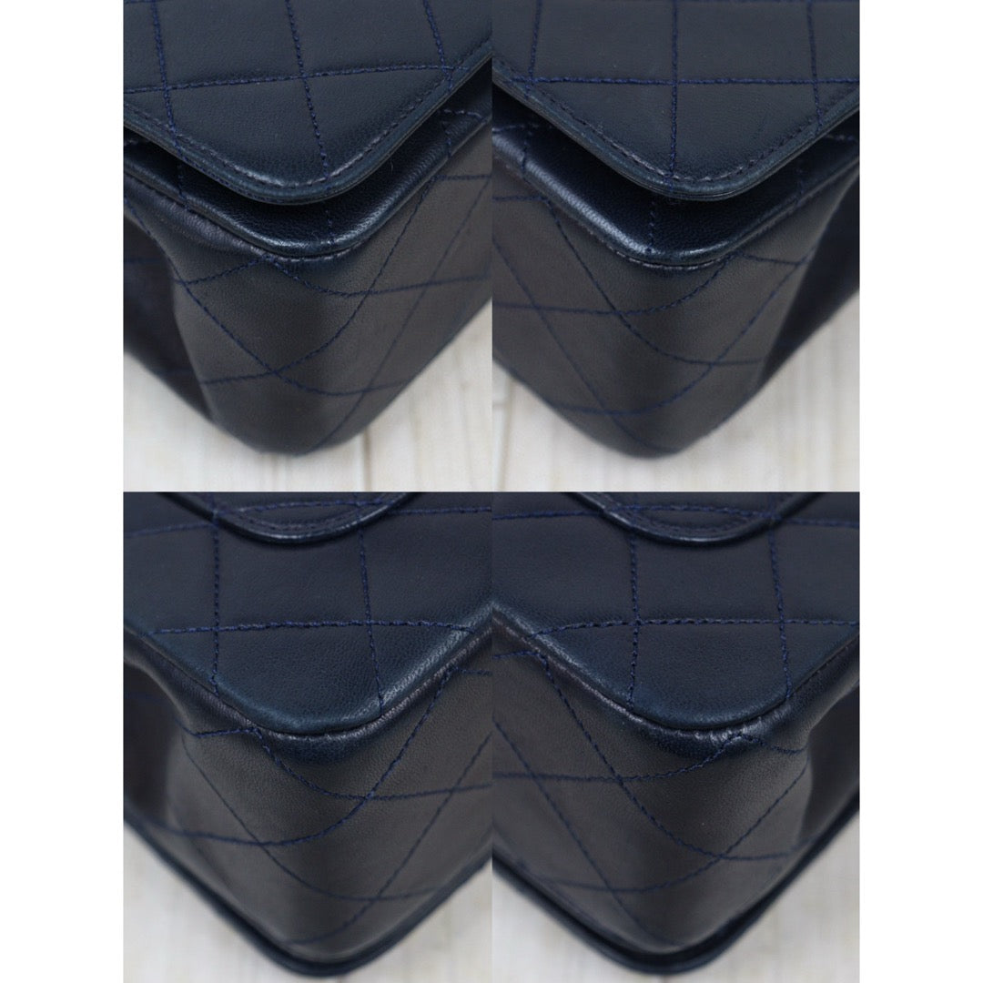 Good ( Rank AB)｜ CHANEL Matrasse Lamb Skin Chain Bag Blue Made in 1986-1988 Year｜P24120208