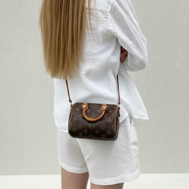 Include Entrupy Certificate of Authenticity｜Good ( Rank AB)｜Louis Vuitton Monogram Nano Speedy  Shoulder Bag｜S26051519