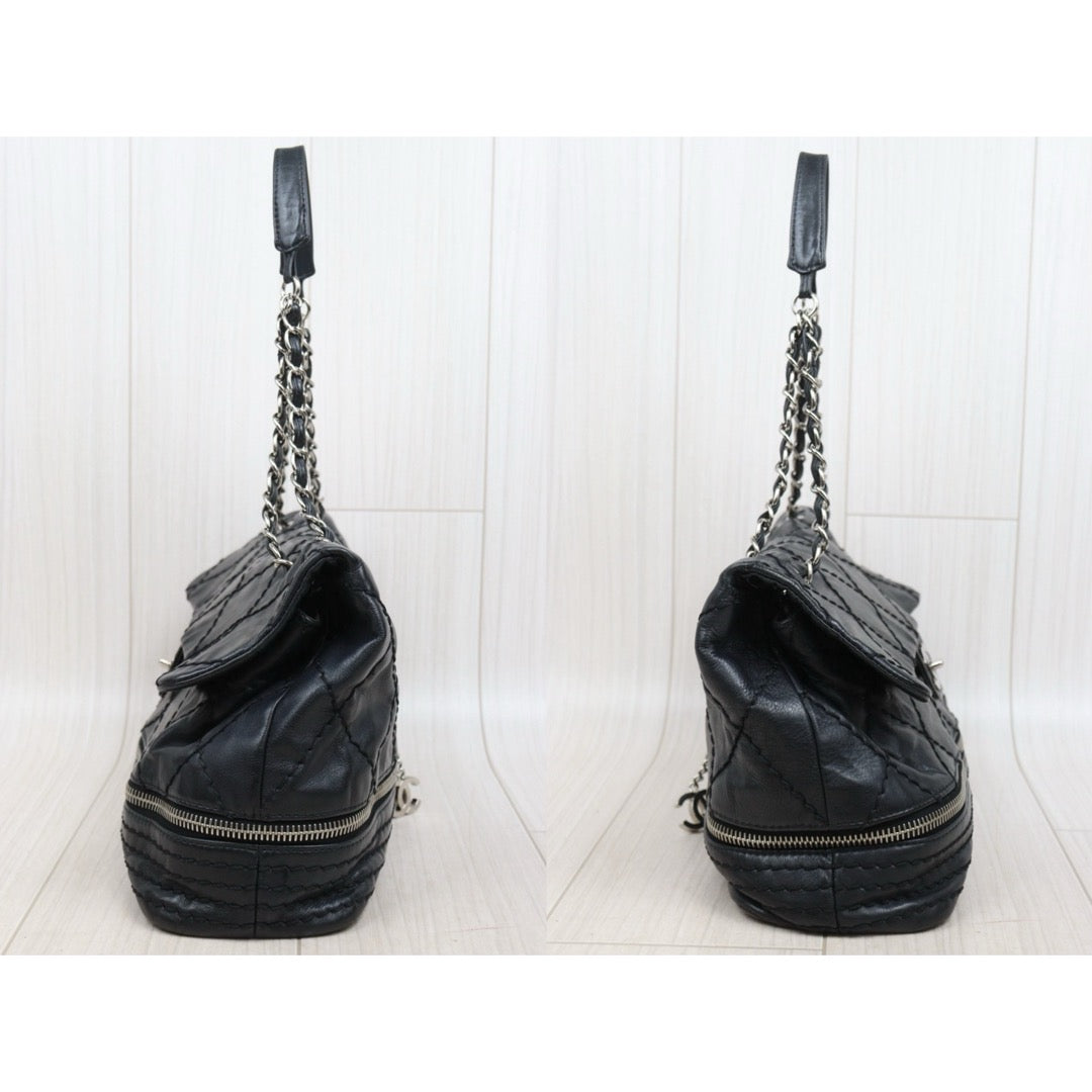 Good ( Rank AB)｜ CHANEL Calf Leather  Matrasse Chain Shoulder Bag Black Made In 2006- 2008Year｜Y25110424