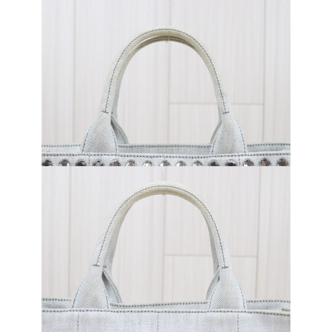 Rank AB ｜ PRADA Canvas Handbag Shoulder Bag White｜Q24030511