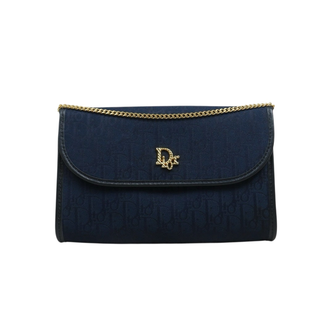 Good ( Rank AB)｜ Dior  Trotter Vintage Chain  Shoulder Bag Navy Blue｜26021906