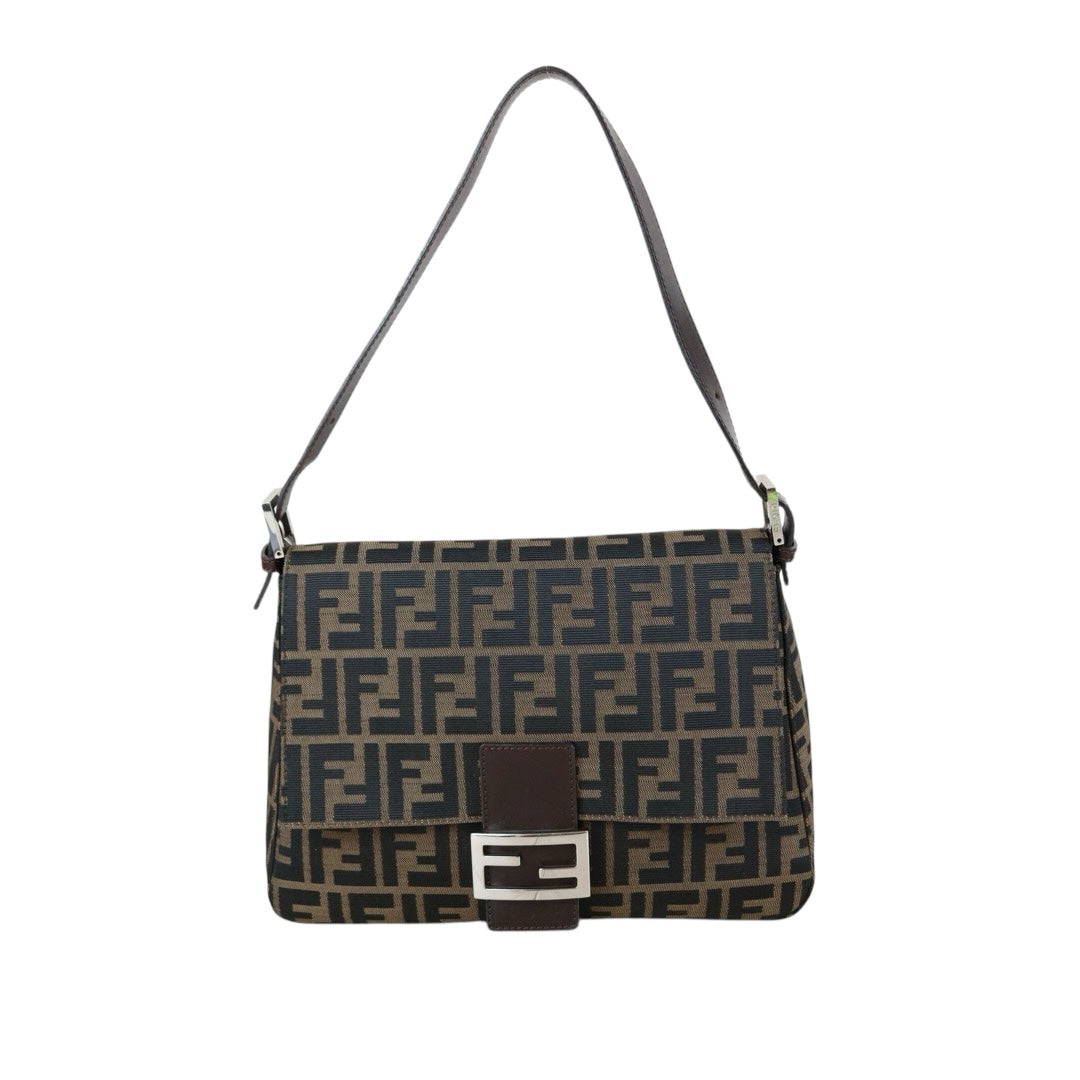 Include Entrupy Certificate of Authenticity｜Very Good ( Rank A)｜ FENDI Zucca Mamma Baguette Shoulder Bag ｜X26092110