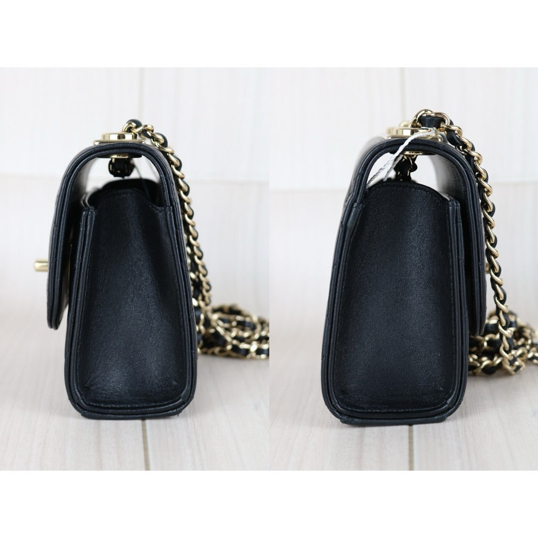 Very Good ( Rank A)｜ CHANEL Matelasse Chain Lamb Skin Trandy CC mini Box Black Made In 2019Year ｜W25081403