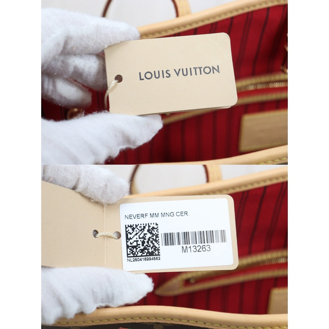 Brand New ( Rank N)｜Full Set LV Takashi Murakam Cherry Monogram Neverfull MM Shoulder Bag Limited Edition IC Chips Model ｜S25080601