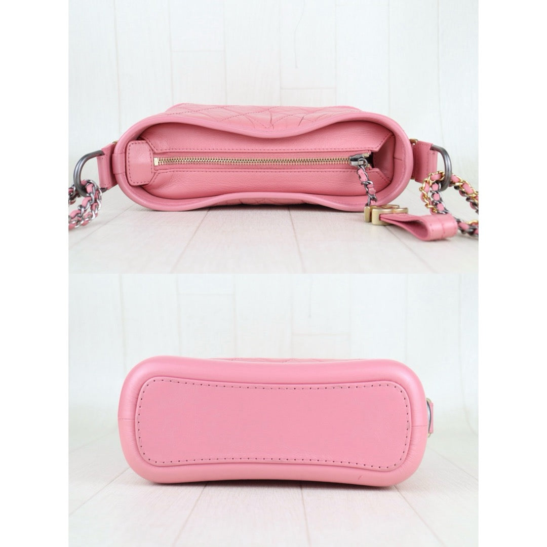 Very Good ( Rank A) ｜Full Set CHANEL PM Gabrielle Calf Leather Handbag Shoulder Bag Pink Made In 2020Year｜S25102805