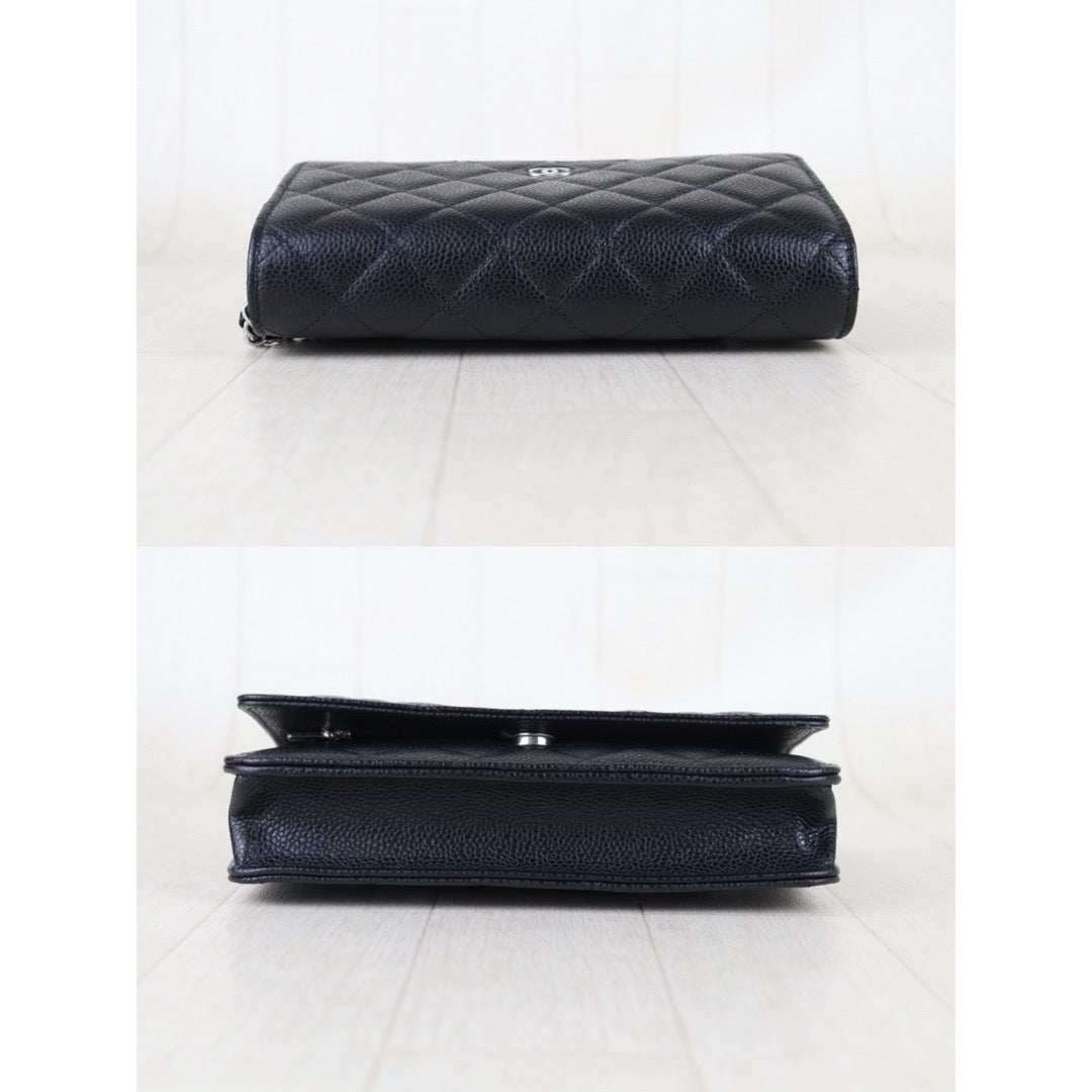Include Entrupy Certificate of Authenticity｜Very Good ( Rank A)｜CHANEL Caviar Skin WOC Chain Bag Black IC Chips Model｜S26072532