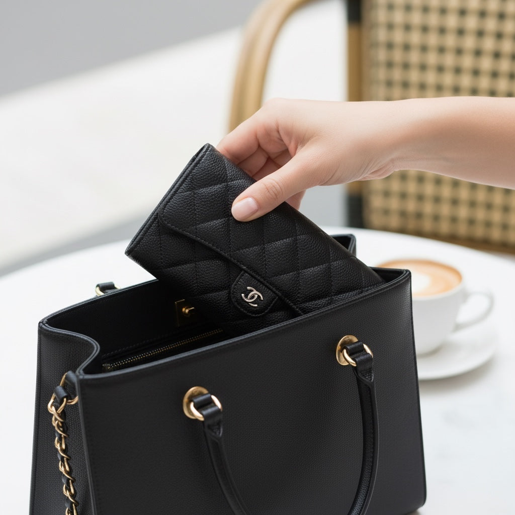 Include Entrupy Certificate of Authenticity｜Very Good ( Rank A)｜CHANEL Caviar Skin Black Long Wallet Made In 2020-2021Year｜26071307