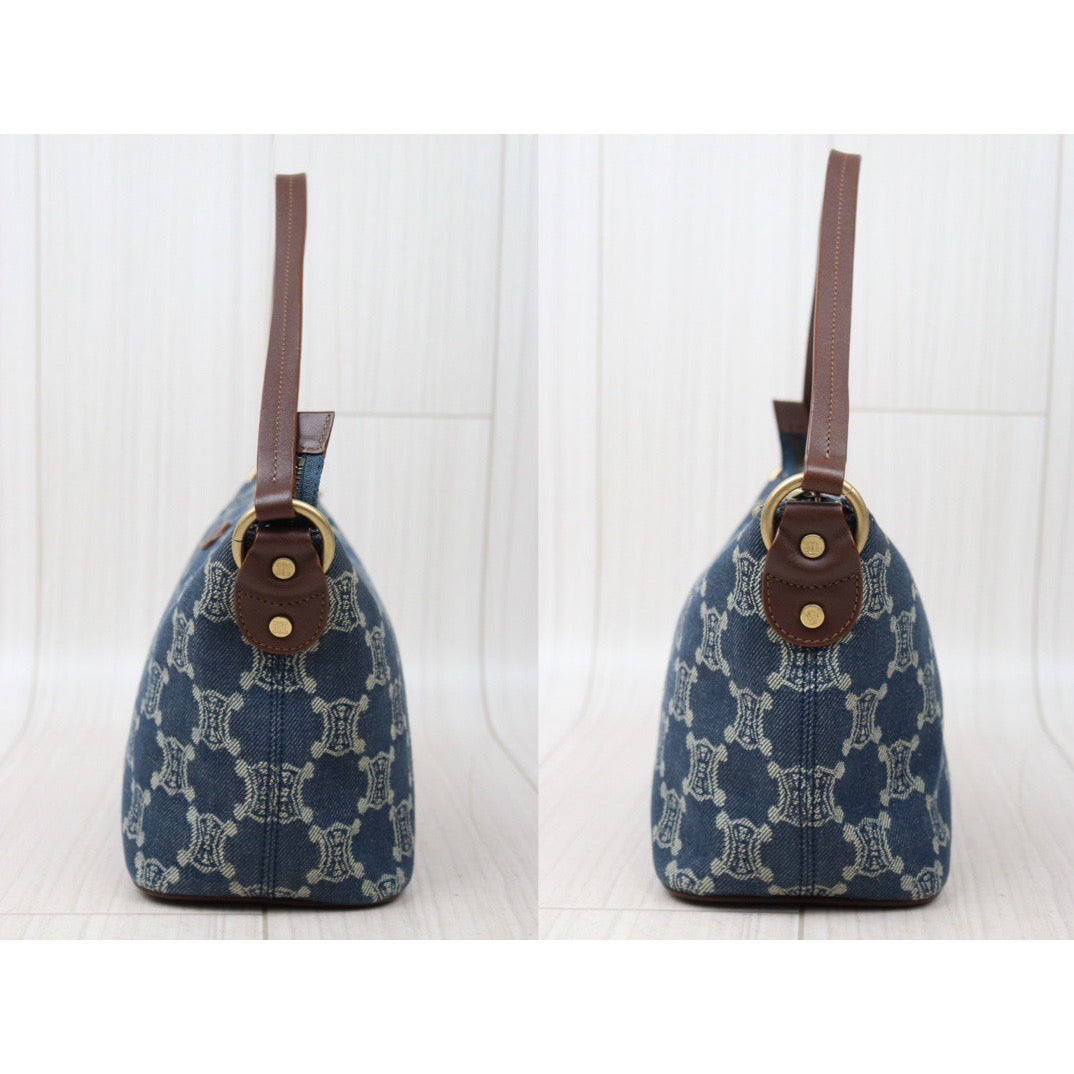 Rank A｜Celine Macadam Denim Shoulder Bag｜V24053033