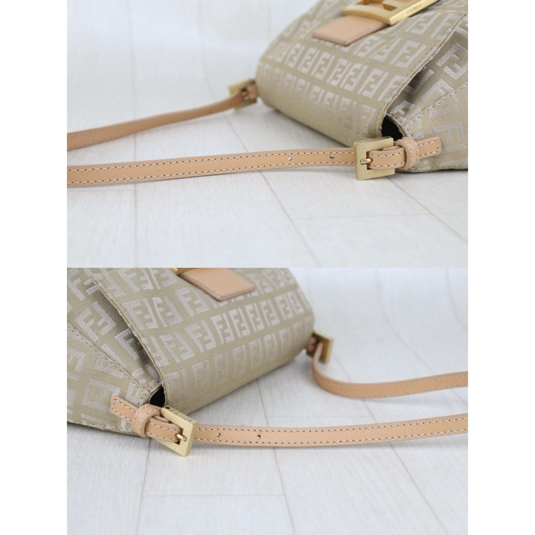 Good ( Rank AB)｜ FENDI Zucca Mamma Baguette Shoulder Bag  Gold Hardware Beige｜H25090809
