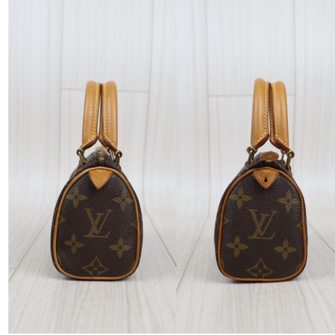 Rank AB ｜ LV Monogram Mini Speedy Handbag With Shoulder Strap｜23121913