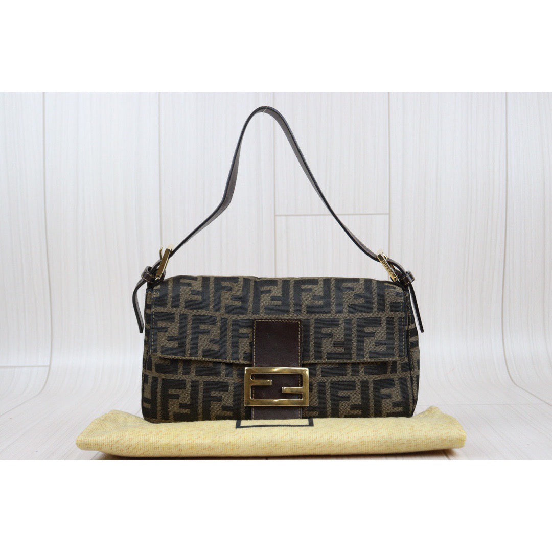 Rank A ｜ FENDI Zucca Mamma Baguette Shoulder Bag ｜24011826