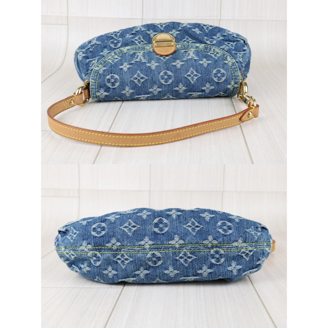 Include Entrupy Certificate of Authenticity｜Very Good ( Rank A) ｜ Louis Vuitton Monogram Denim Mini Pleaty Shoulder Bag Blue｜S26042505