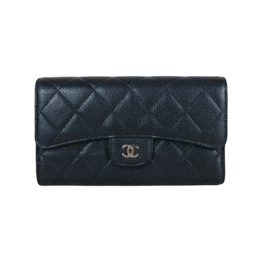 Very Good ( Rank A)｜CHANEL Caviar Skin Black Long Wallet Made In 2014 - 2015 Year｜X25050604
