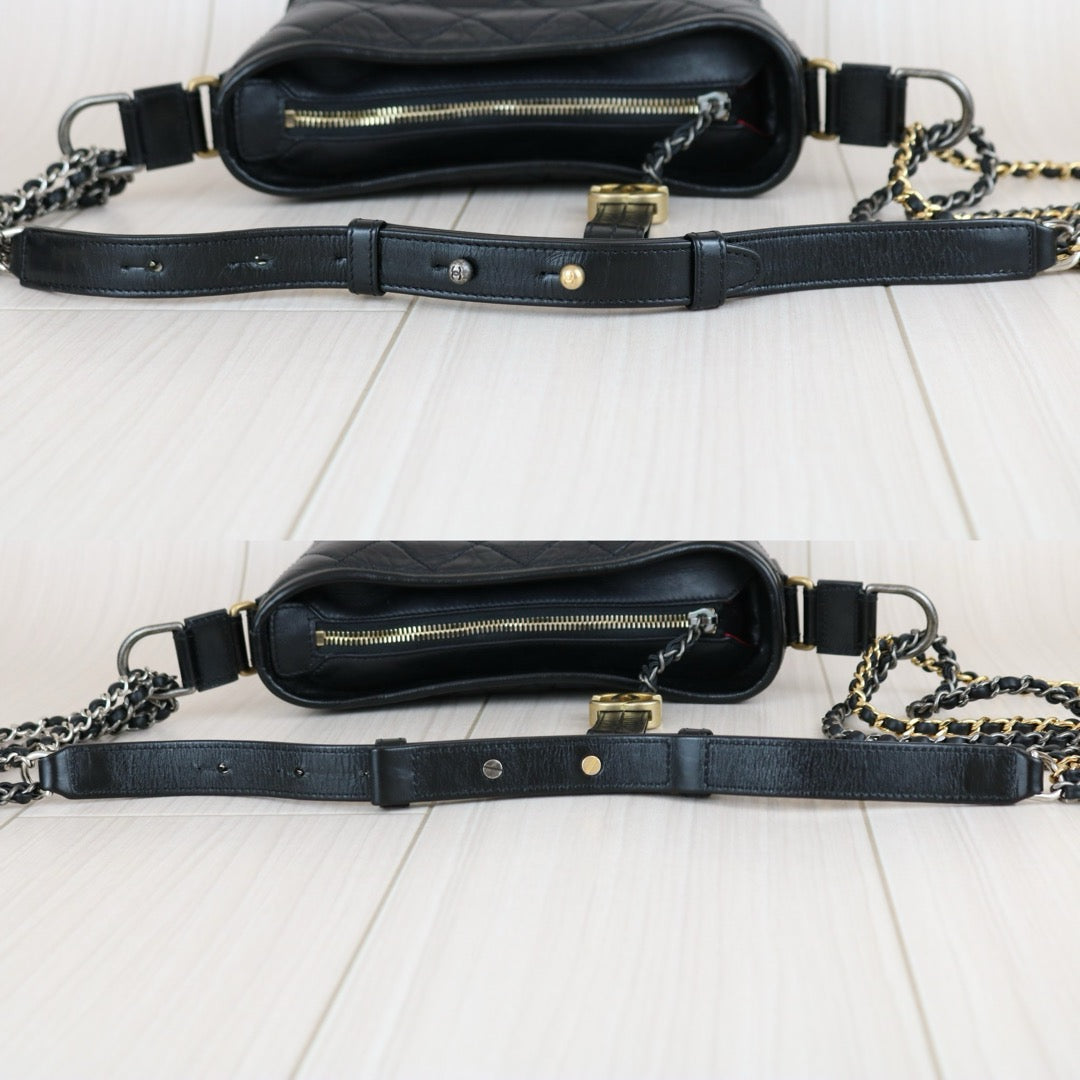 Very Good ( Rank A) ｜CHANEL PM Gabrielle Aged Calfskin Shoulder Bag Black Made in 2018 Year｜S24111810