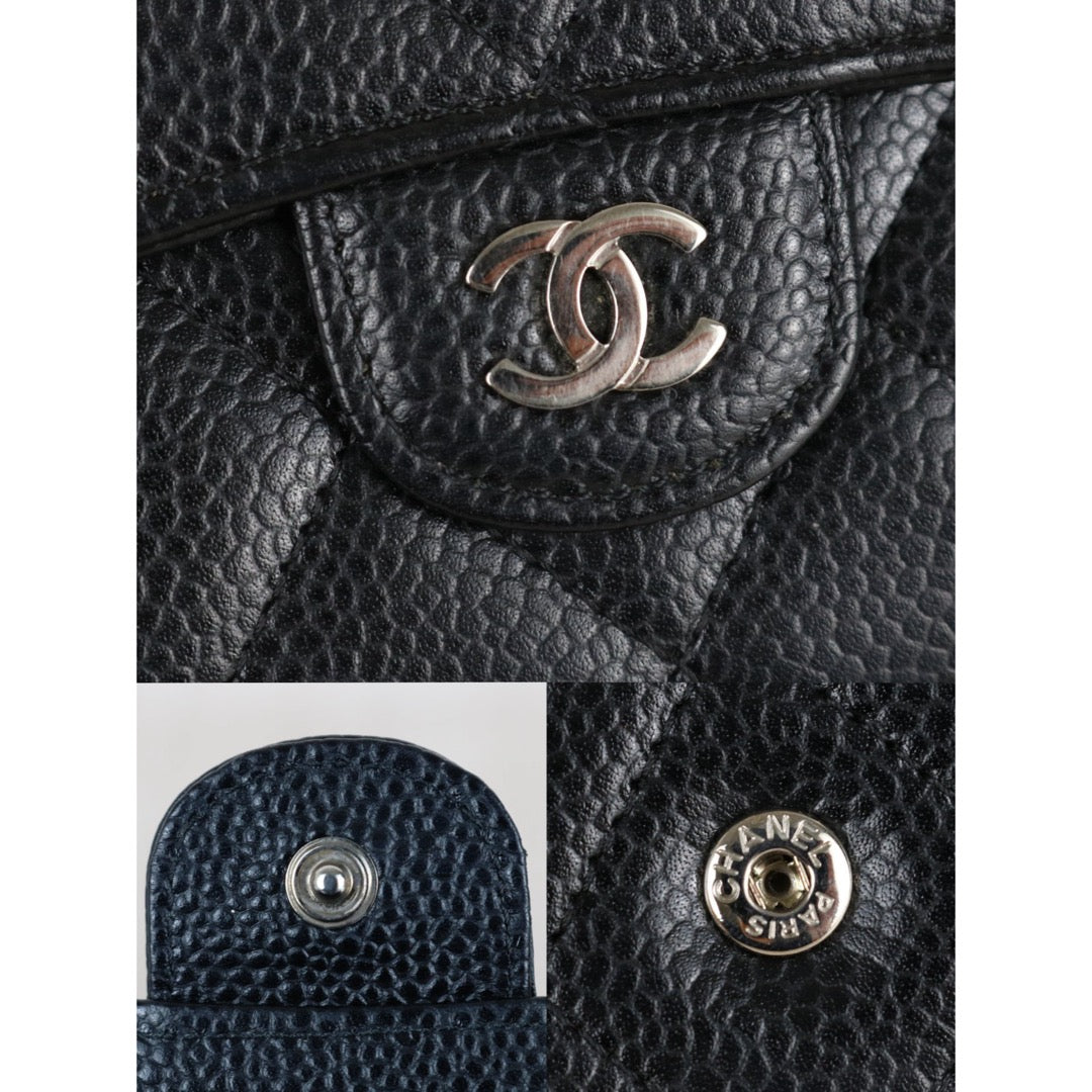 Very Good ( Rank A)｜CHANEL Caviar Skin Black Long Wallet Made In 2016-2017Year｜S26021401