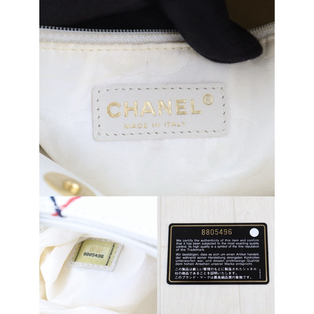 Good ( Rank AB)｜Full Set CHANEL Calf Leather Wild Ditch Hand Bag White Made In 2003～2004Year｜H25090813