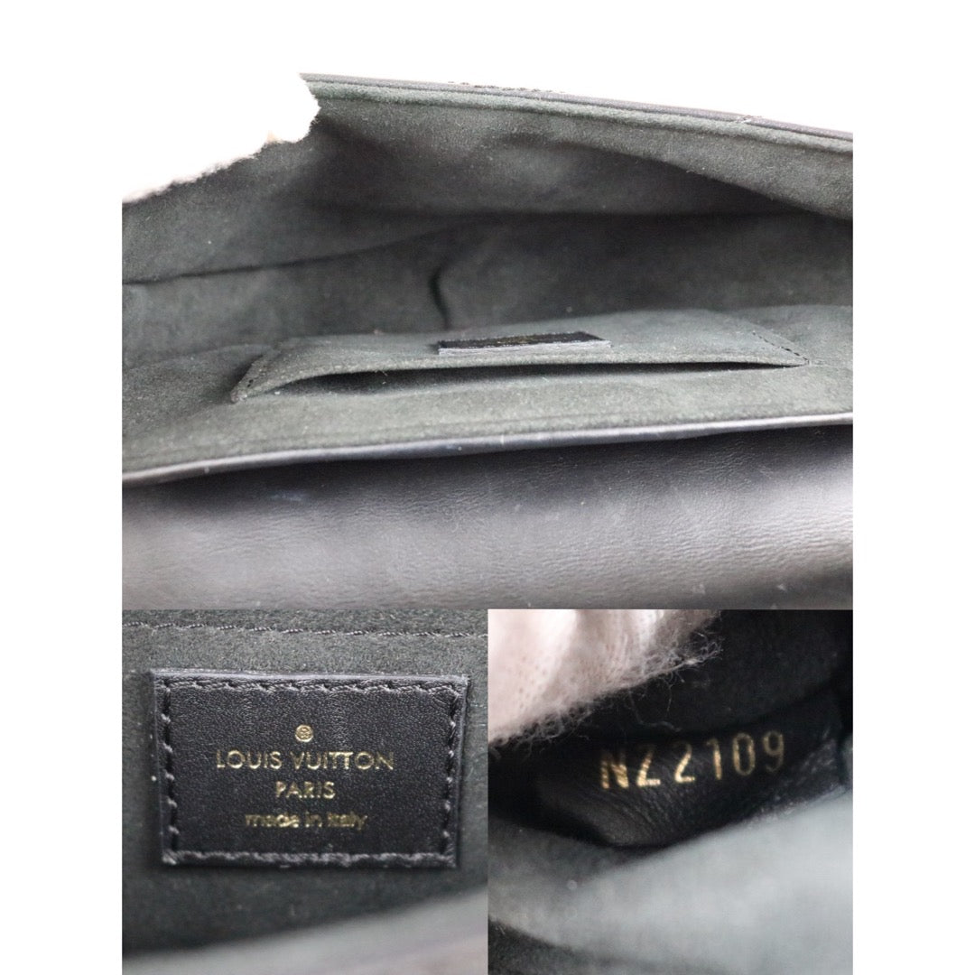 Include Entrupy Certificate of Authenticity｜Good ( Rank AB)｜ Louis Vuitton Calf Leather  New Wave Chain Shoulder Bag  Black｜Z26091613