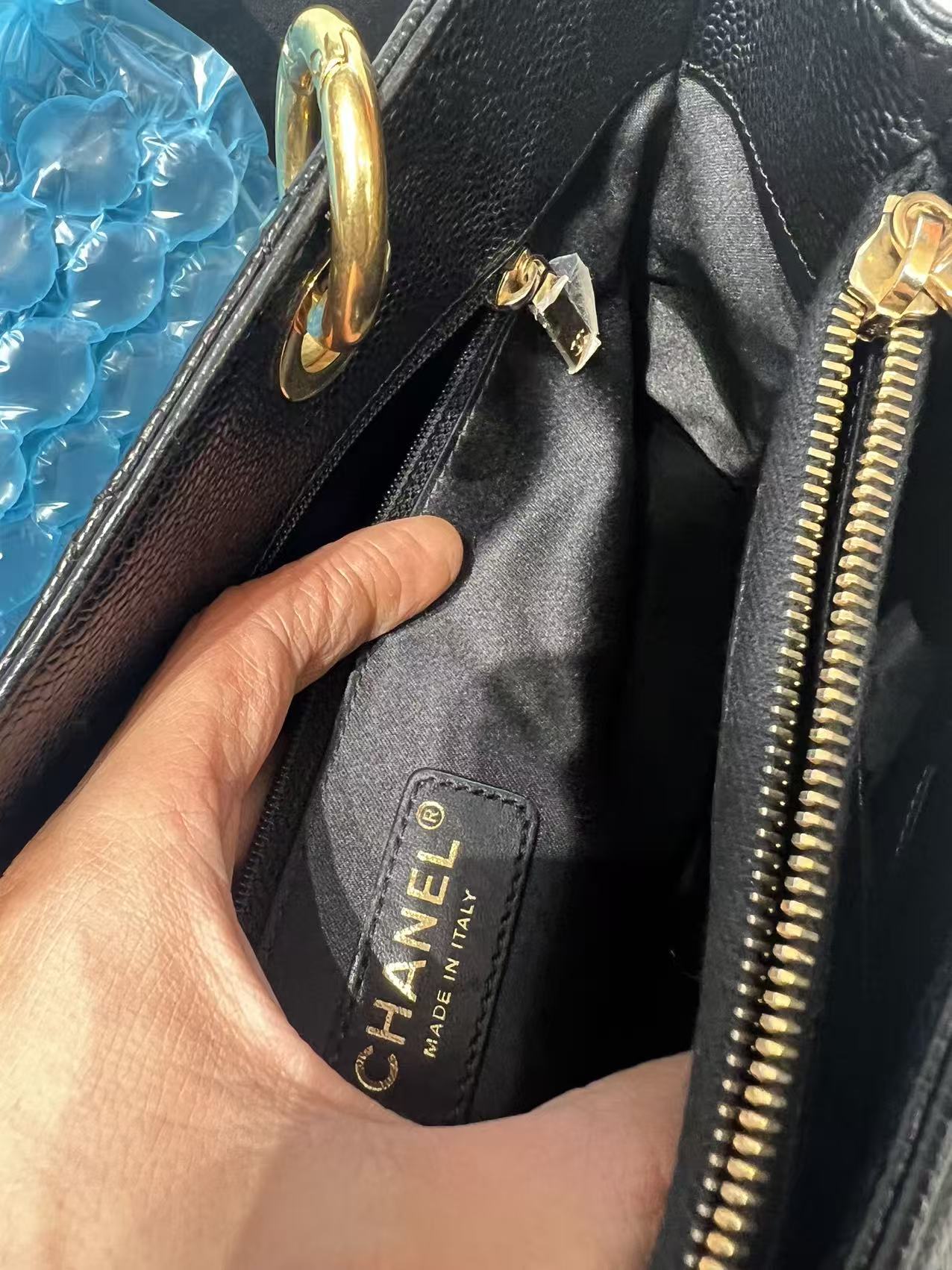 1/3 CHANEL Matrasse GST Chain Tote Bag Caviar Skin Black  Made