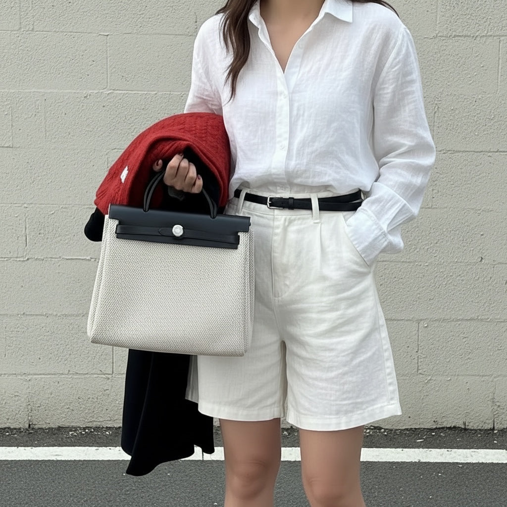 Include Entrupy Certificate of Authenticity｜Good ( Rank AB)｜ HERMES Herbag PM Hang Bag □H Stamp Made in 2004Year No Shoulder strap｜26051803