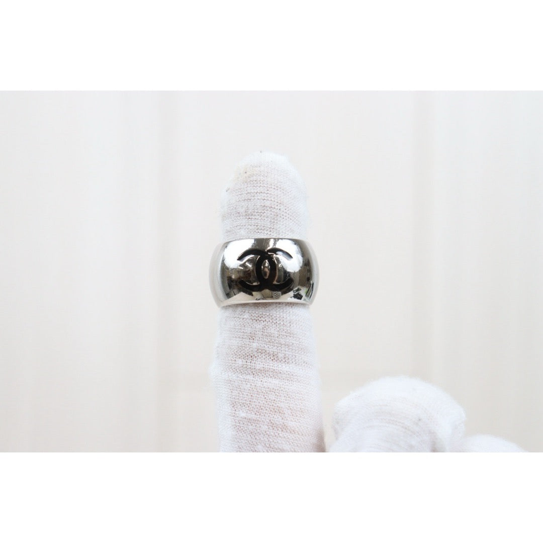 Good ( Rank AB)｜ Chanel Heart Coco Mark Silver 925 Ring #15 ｜V25052106