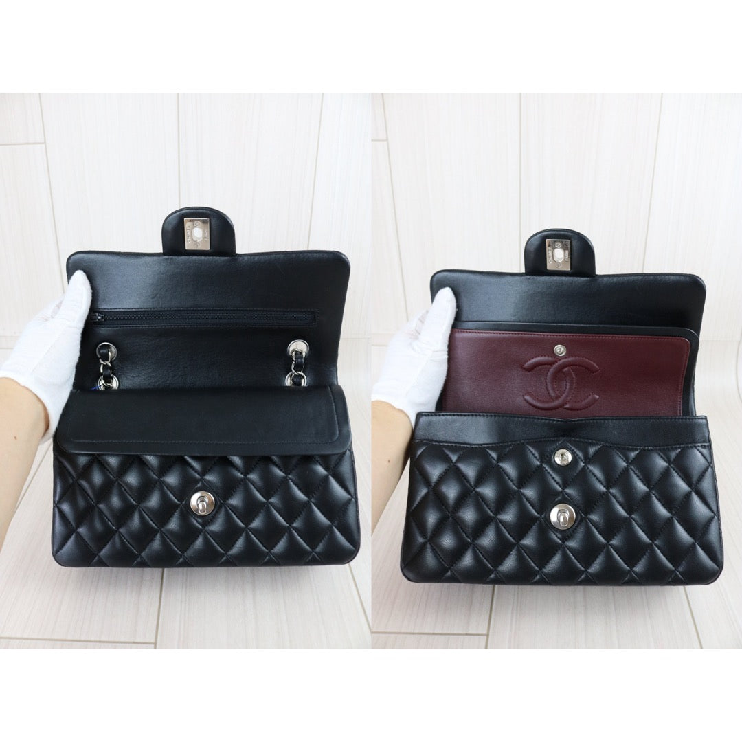 Include Entrupy Certificate of Authenticity｜Very Good ( Rank A)｜ CHANEL Lamb Skin Matrasse Chain Double Flap 23 Shoulder Bag  Black Made In 2020-2021 Year｜S26090748