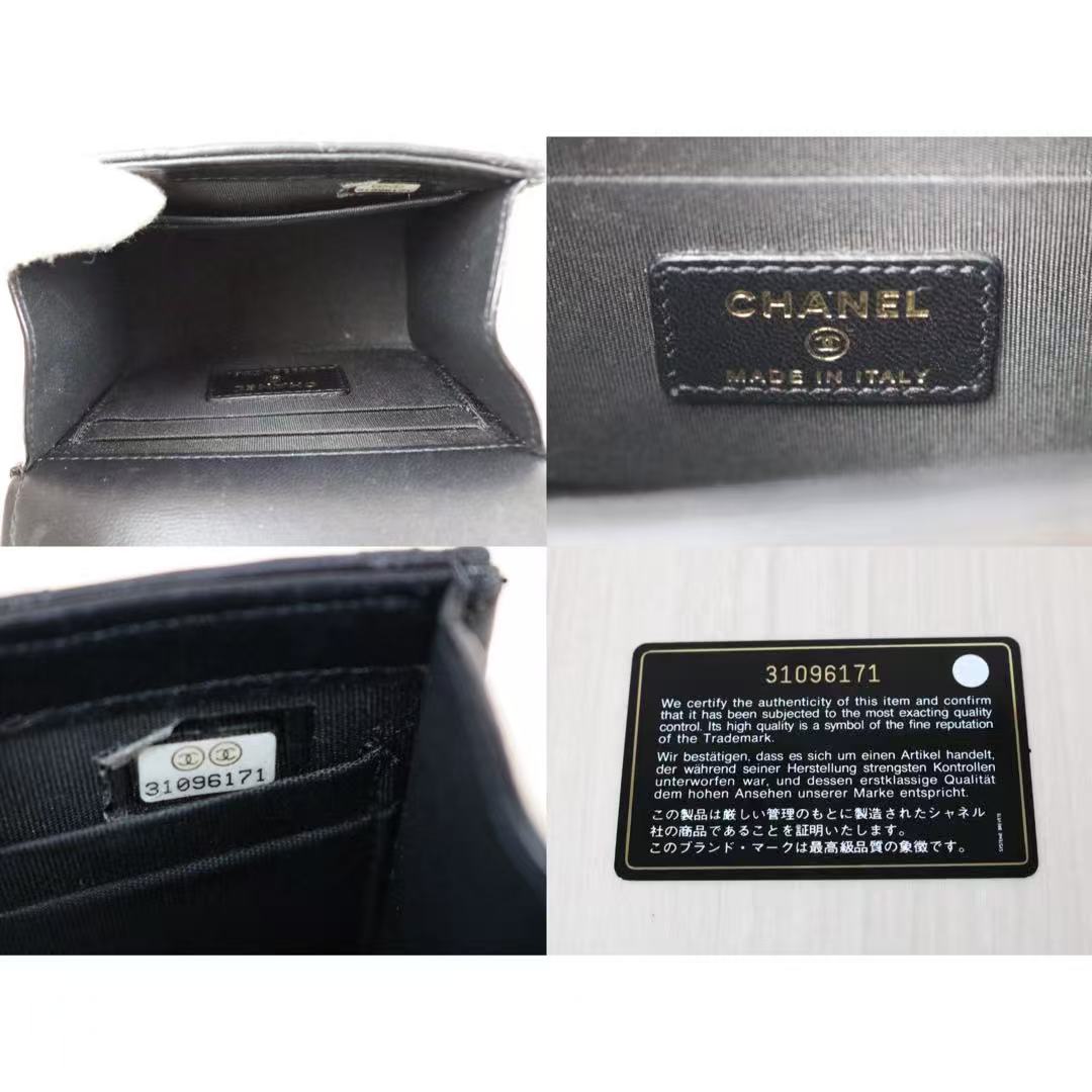Include Entrupy Certificate of Authenticity｜Very Good ( Rank A)｜ CHANEL Matelasse Chain Lamb Skin Trandy CC mini Box Black Made In 2021-2022Year ｜S26060113