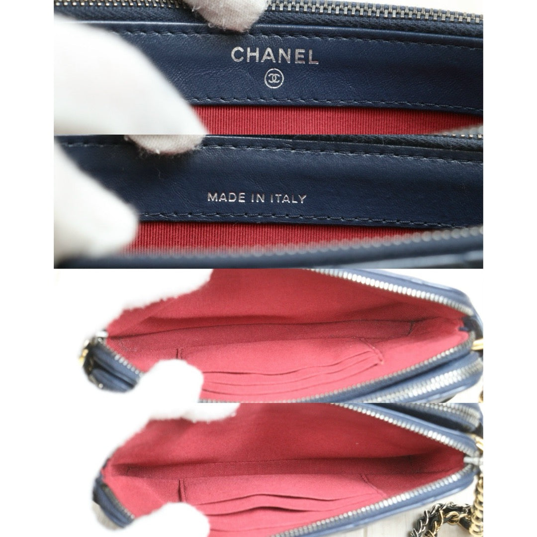 Include Entrupy Certificate of Authenticity｜Very Good ( Rank A)｜CHANEL Mini Gabrielle Aged Calfskin Shoulder Bag Dark Blue Made in 2018Year｜S26060610