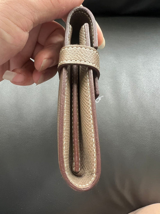 HERMES Epsom Kelly Wallet Gray C Stamp